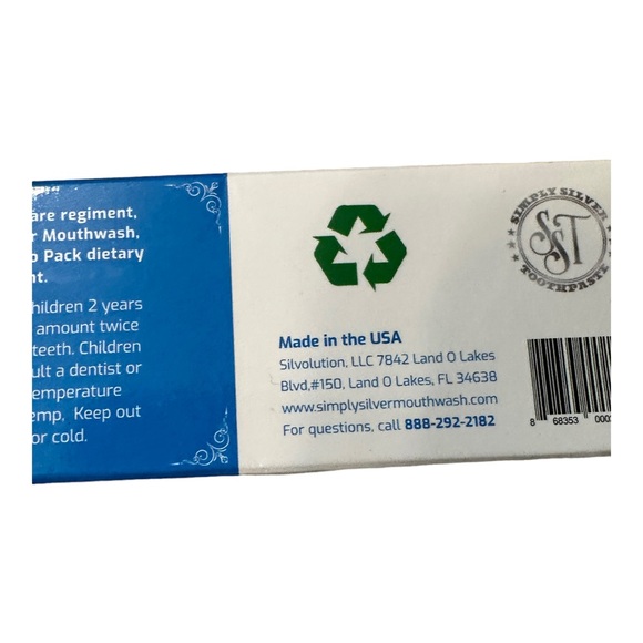 Simply Silver Mint Colloidal Silver Toothpaste NWT - Picture 9 of 11